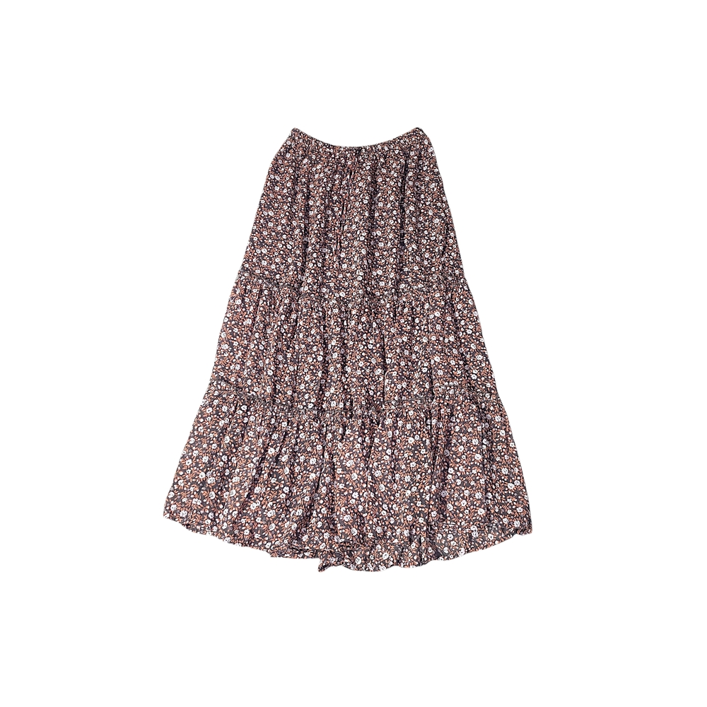 Aerie Floral Maxi Skirt - Brown and White